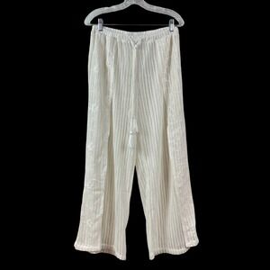 Aruba Blue Womens‎ White Crochet Knit Wide Leg Beach Cover Up Pants Small Slit
